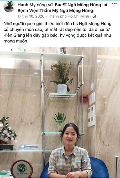Chia sẻ của khách hàng trên fanpage bác sĩ Ngô Mộng Hùng