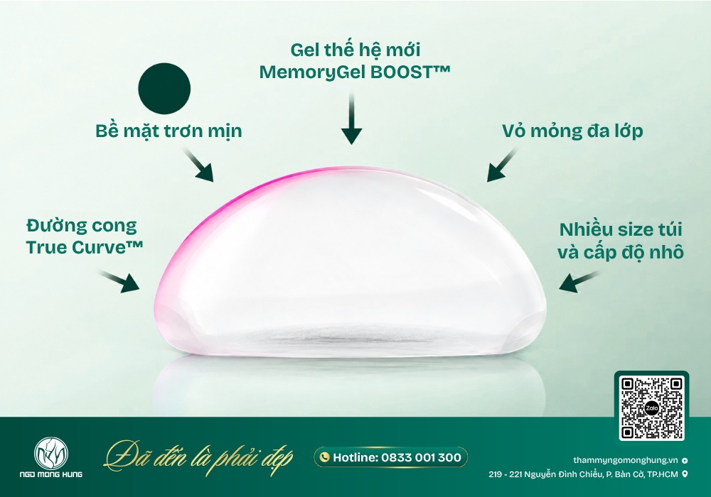 túi ngực mentor boost